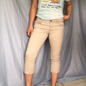 American Eagle khaki artist crop capris